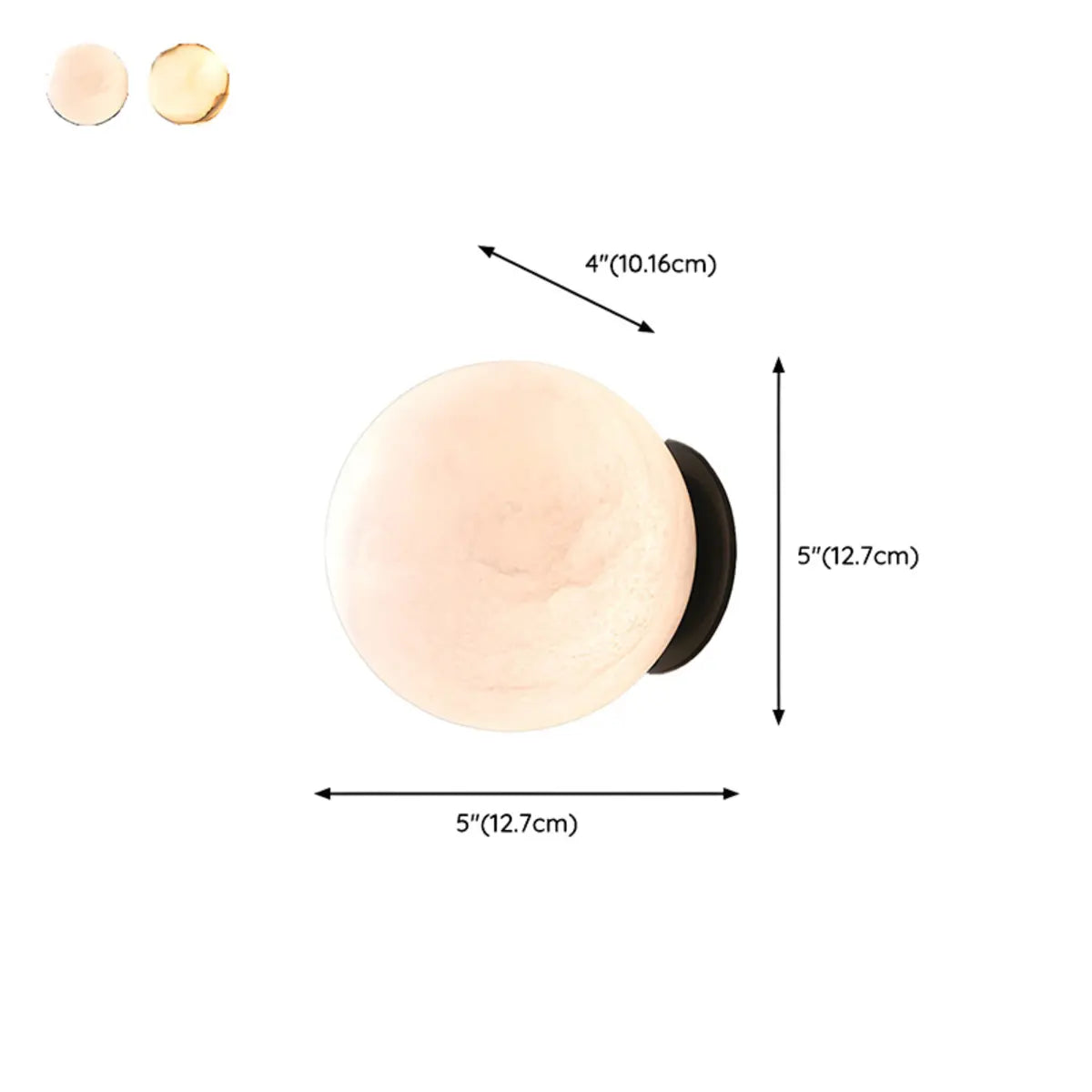 Contemporary Alabaster White Globe Bedroom Wall Sconce