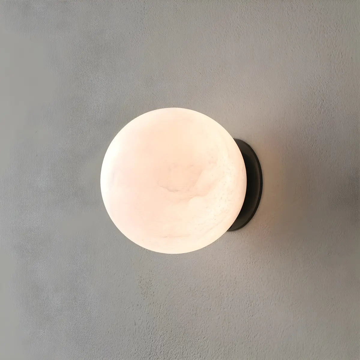 Contemporary Alabaster White Globe Bedroom Wall Sconce Image - 6