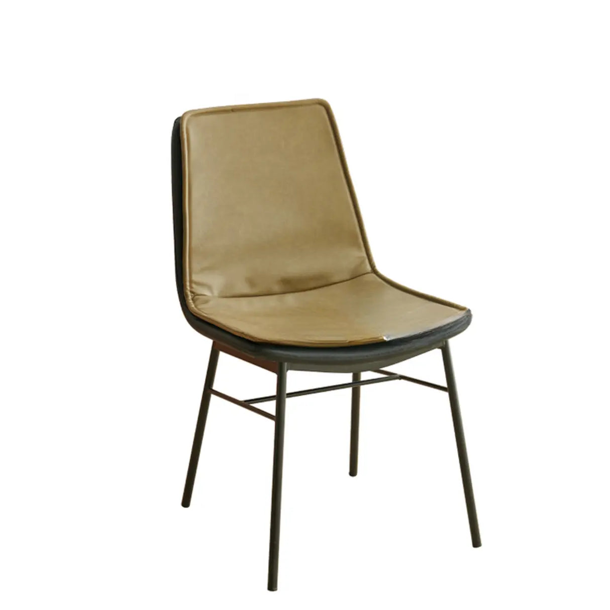 Contemporary Armless PU Leather Solid Back Dining Chairs Image - 10