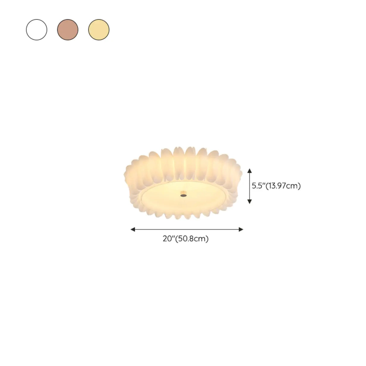 Contemporary Bedroom Medium Drum Flush Mount Light