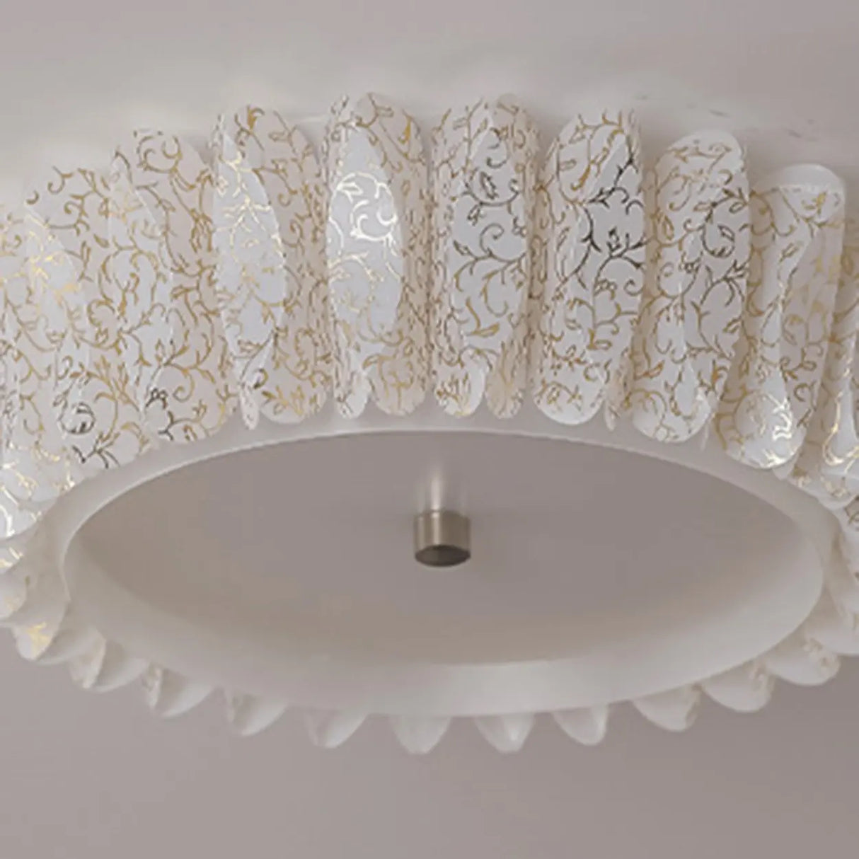 Contemporary Bedroom Medium Drum Flush Mount Light Image - 5