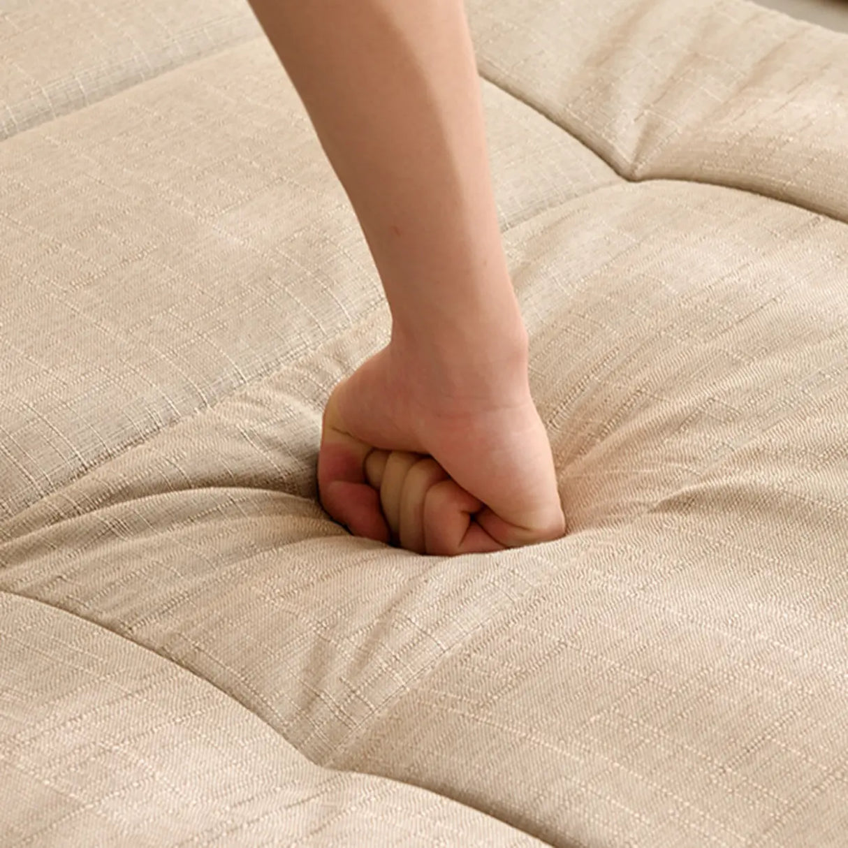 Contemporary Beige Small Reclining Armless Chaise Image - 27