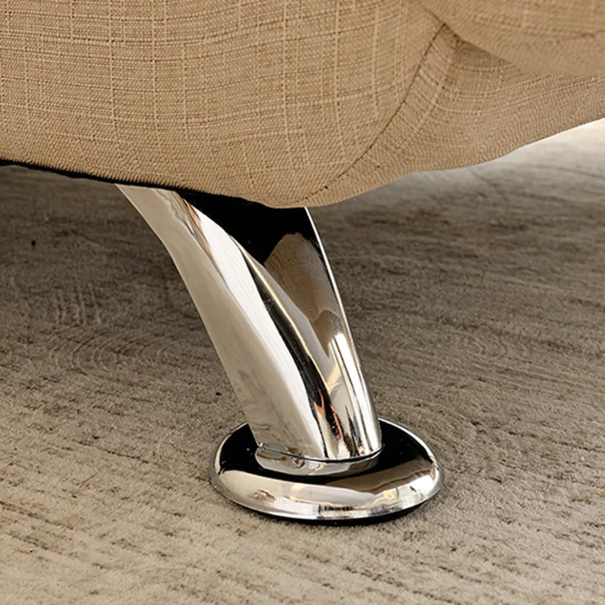 Contemporary Beige Small Reclining Armless Chaise Image - 28