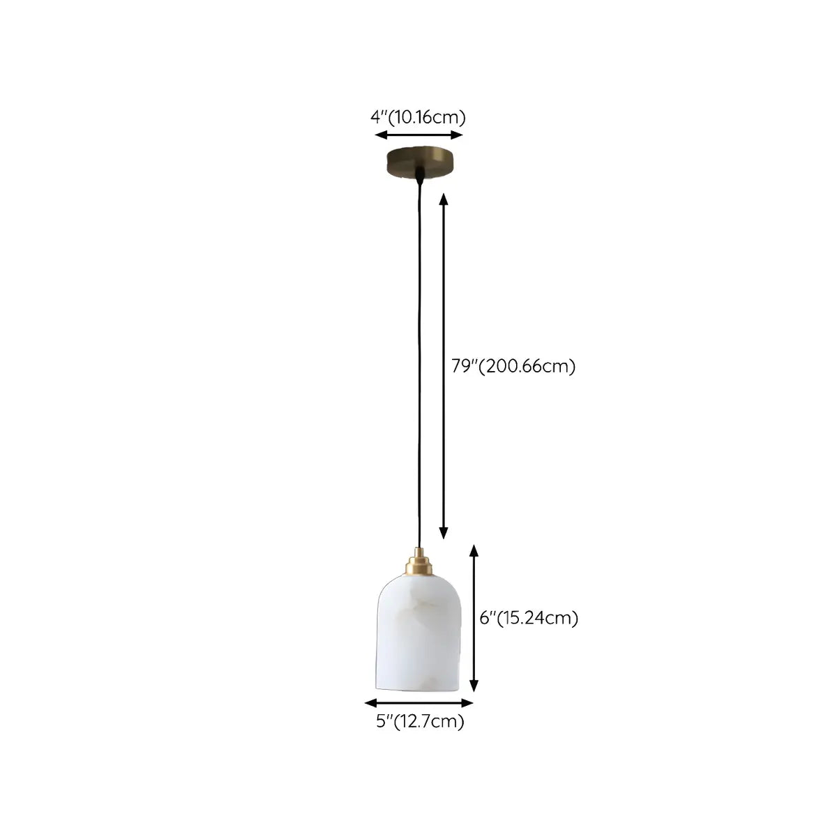 Contemporary Bell Alabaster Gold Mini Bedroom Pendant Light