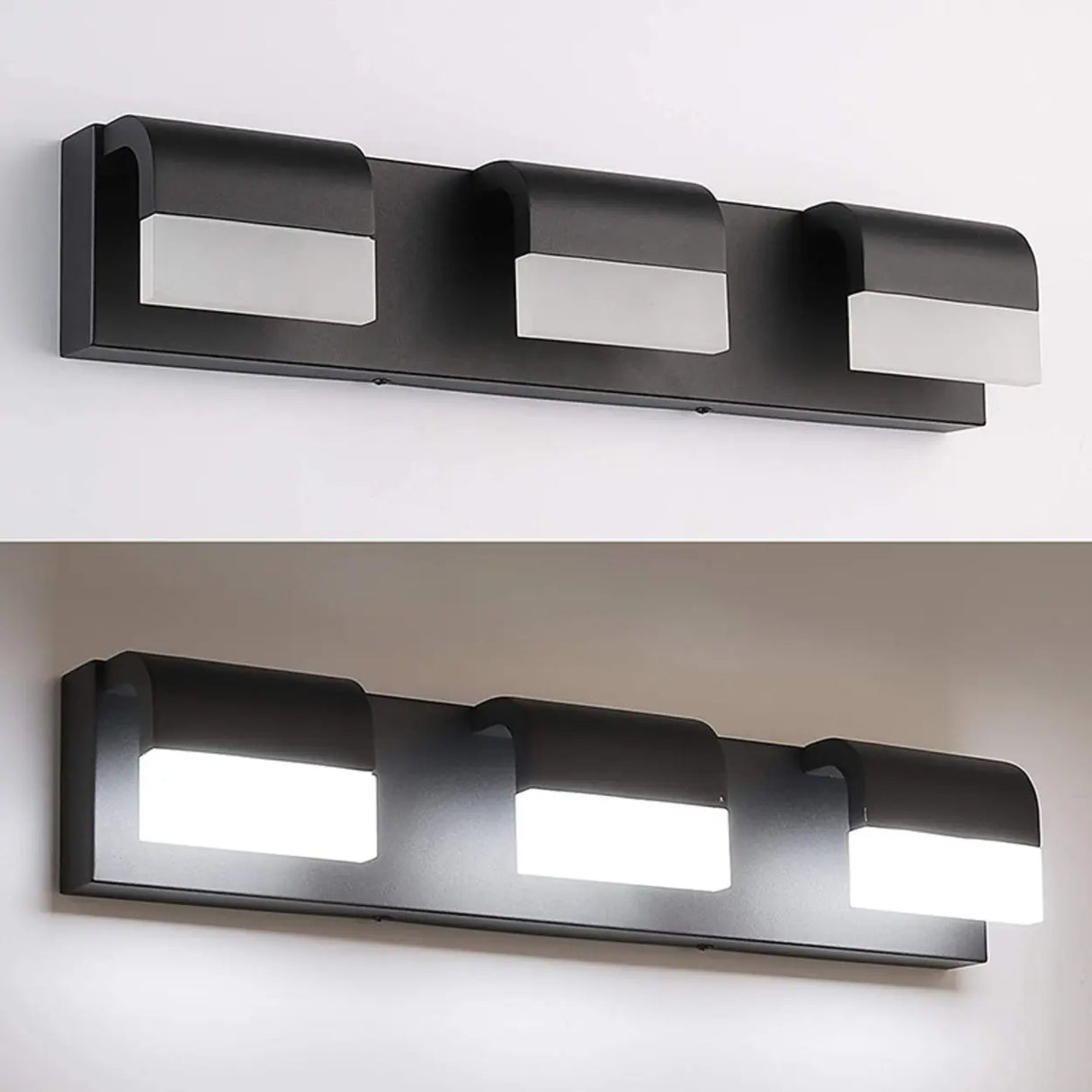 Contemporary Black LED Bathroom Vanity Light Fixture Image - 14