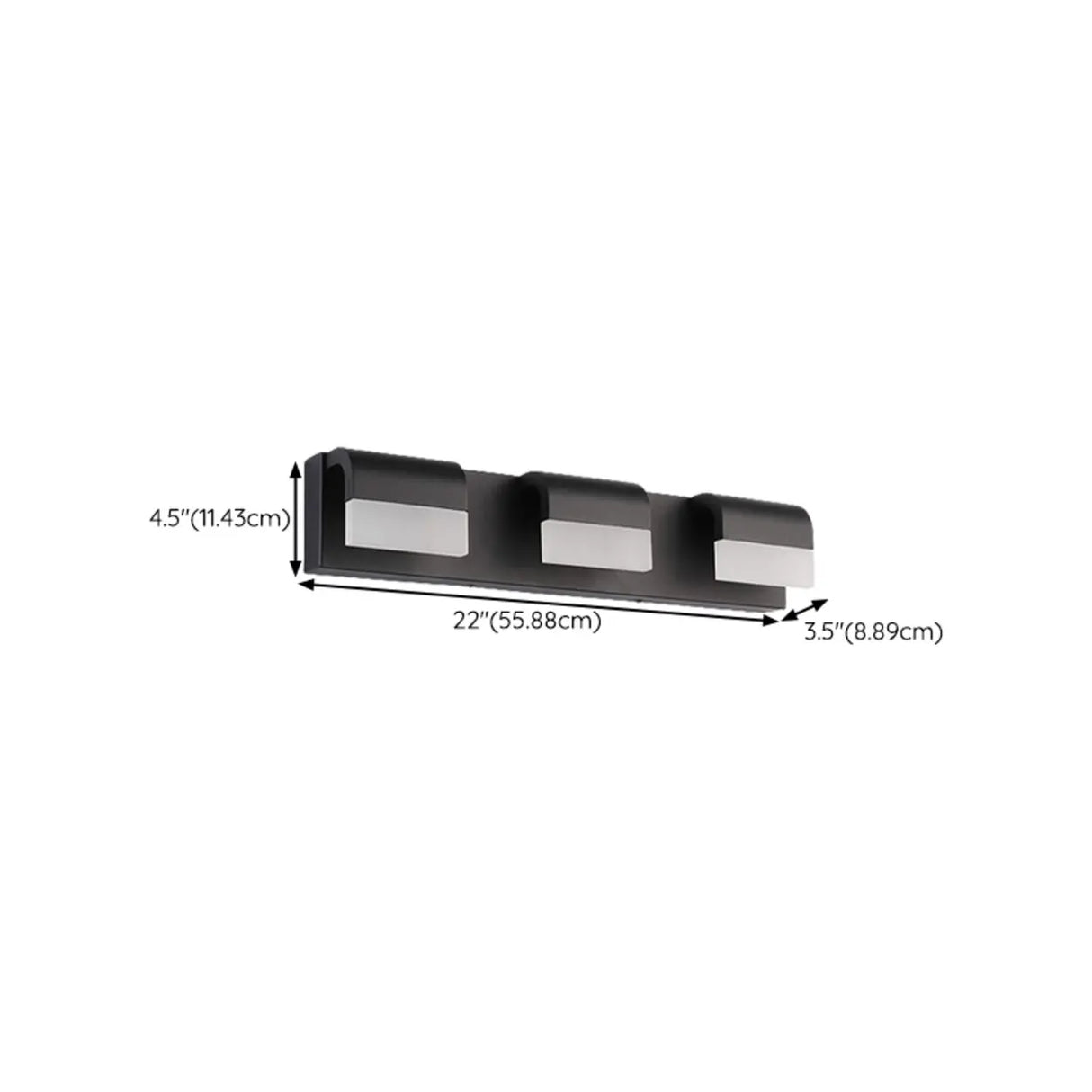 Contemporary Black LED Bathroom Vanity Light Fixture
