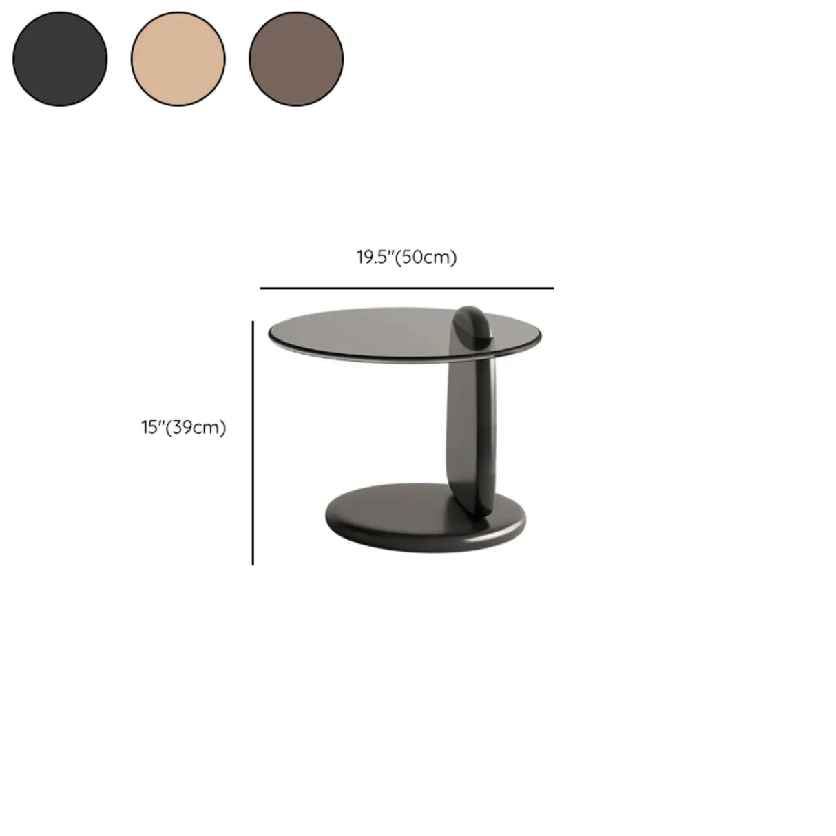 Contemporary Black Round Glass Nesting Coffee Table