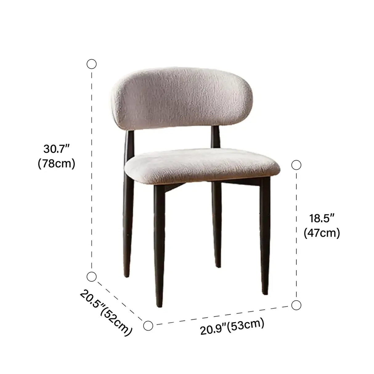 Contemporary Chenille Low Back Armless Dining Chair Set of 2