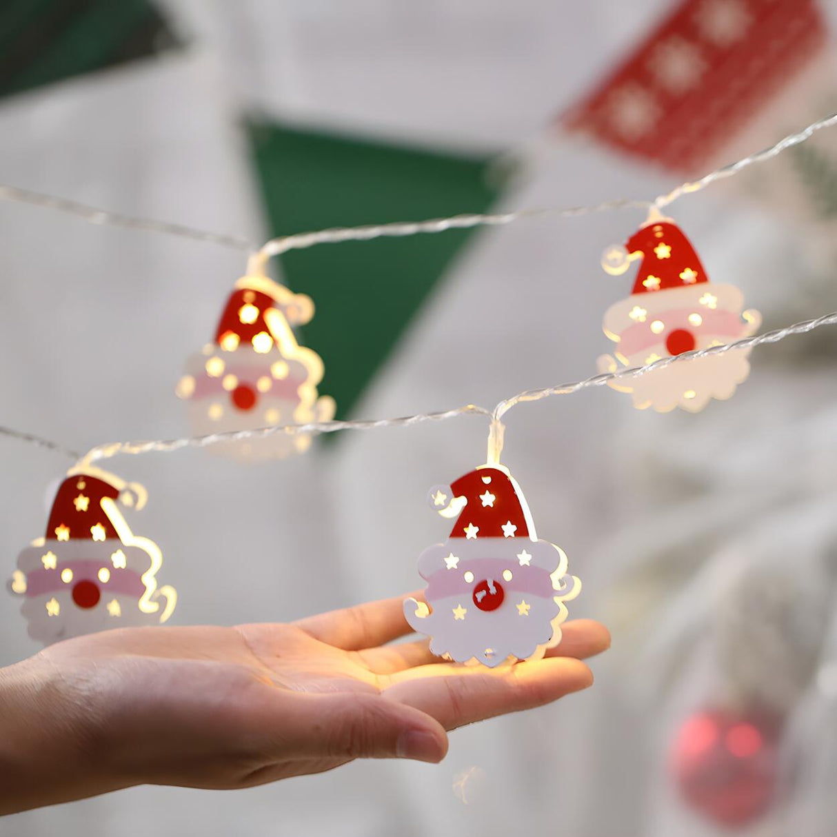 Contemporary Christmas Decor Snowman LED String Lights Image - 6