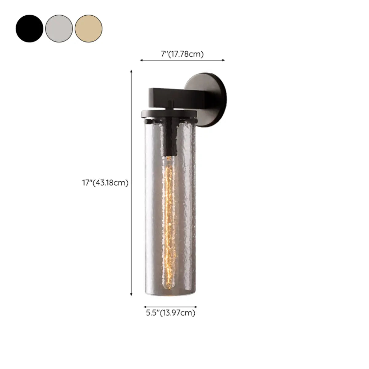 Contemporary Chrome Glass Cylinder Wall Sconce