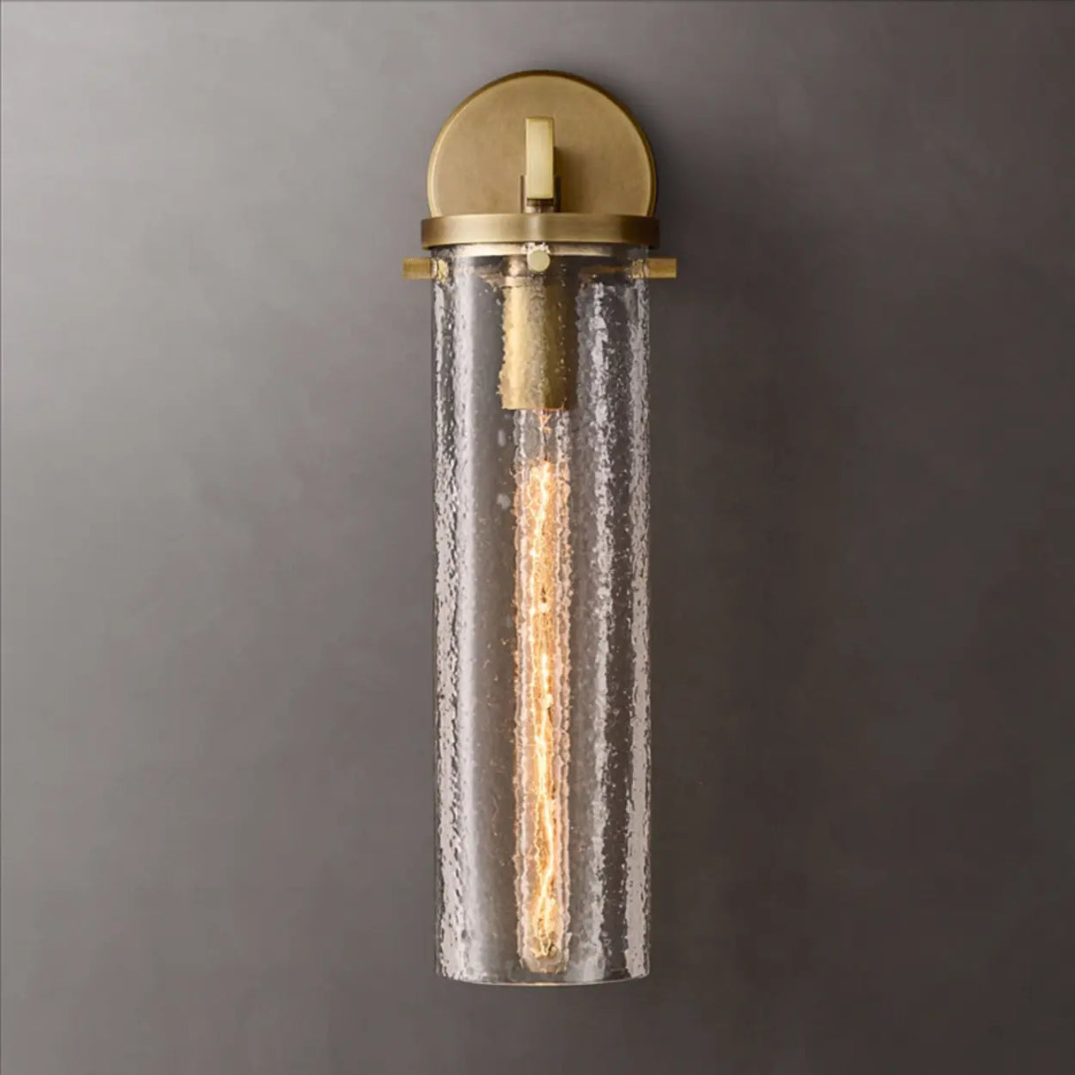 Contemporary Chrome Glass Cylinder Wall Sconce Image - 5