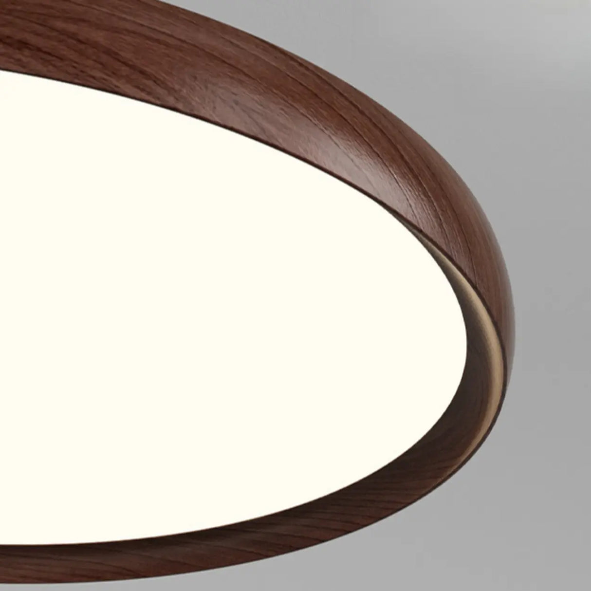 Contemporary Circle Acrylic Dining Room Walnut Pendant Light Image - 8