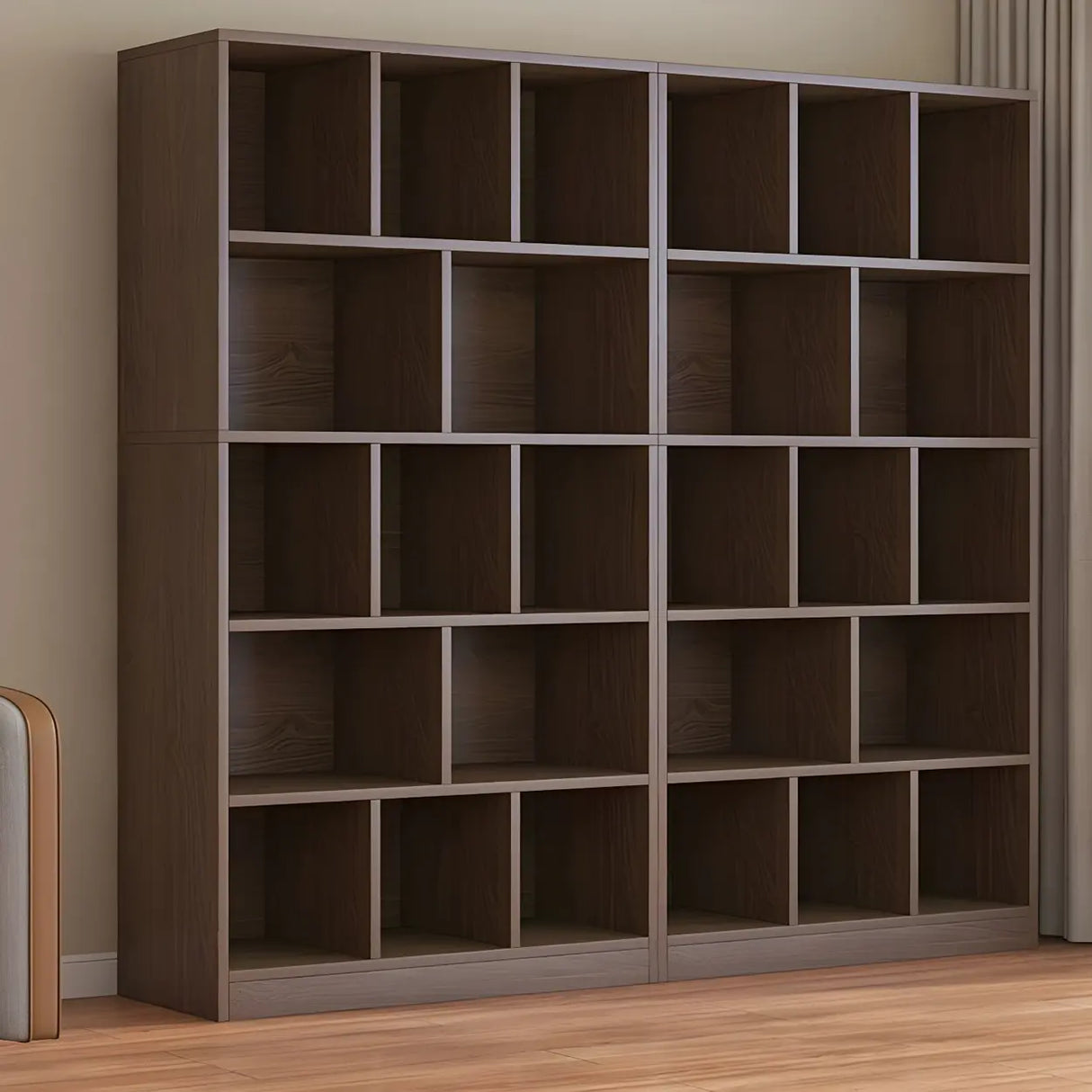 Contemporary Closed Back Wooden Standard Bookcases Image - 1