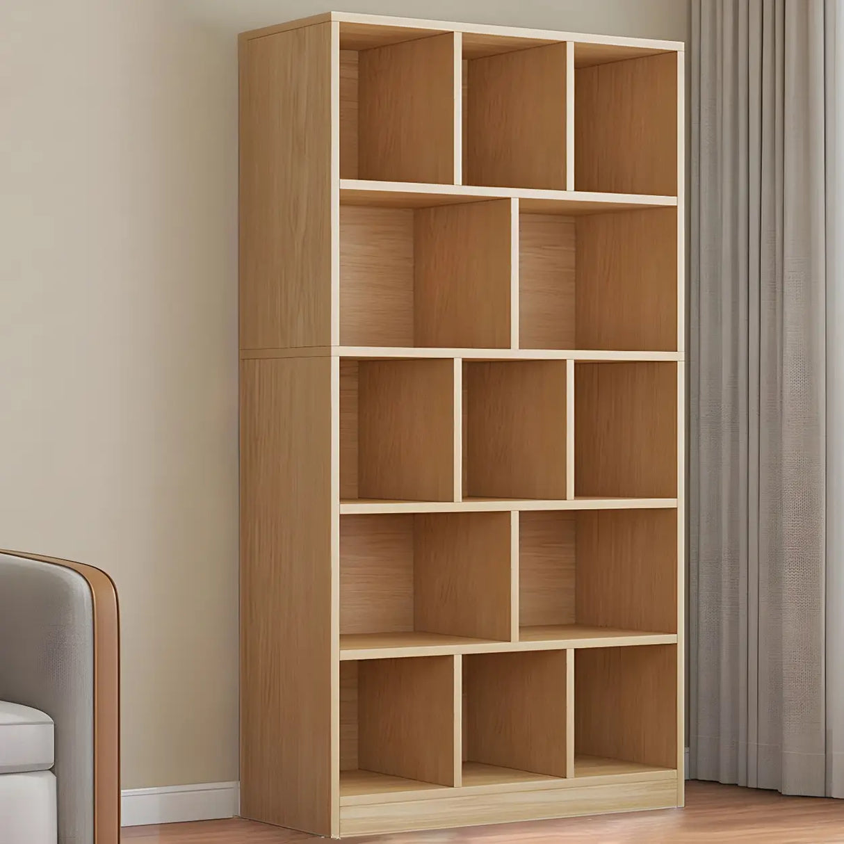 Contemporary Closed Back Wooden Standard Bookcases Image - 10