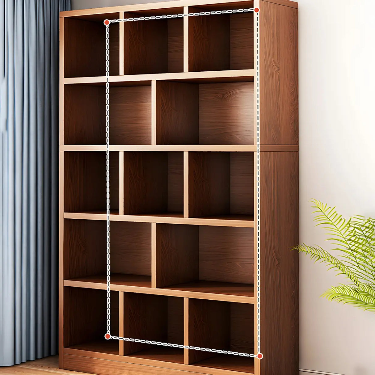 Contemporary Closed Back Wooden Standard Bookcases Image - 15