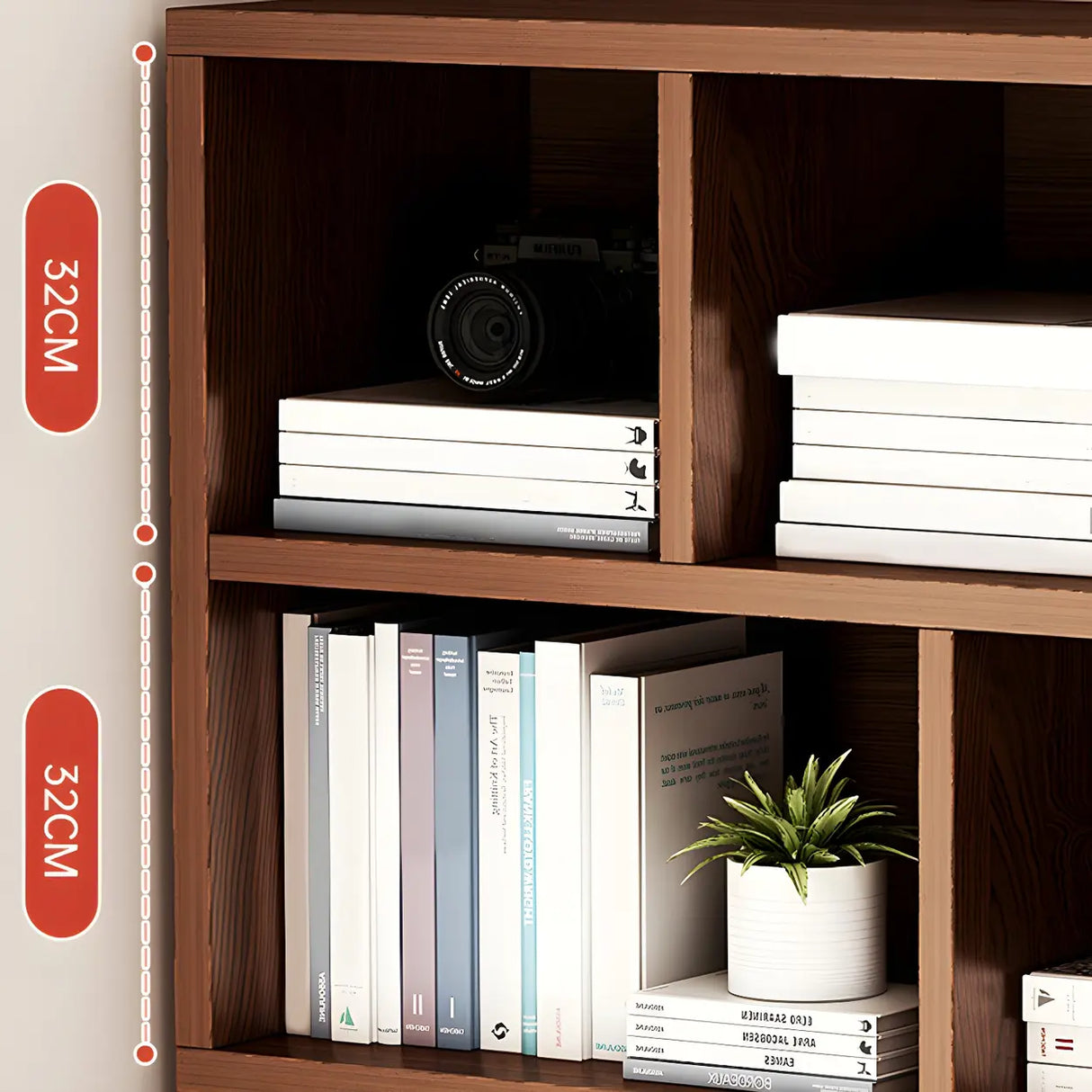 Contemporary Closed Back Wooden Standard Bookcases Image - 17