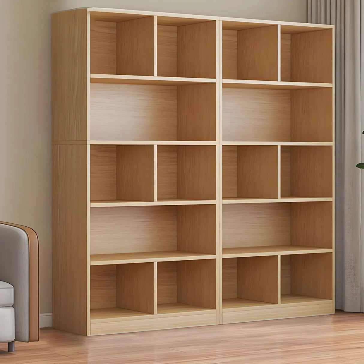 Contemporary Closed Back Wooden Standard Bookcases Image - 21