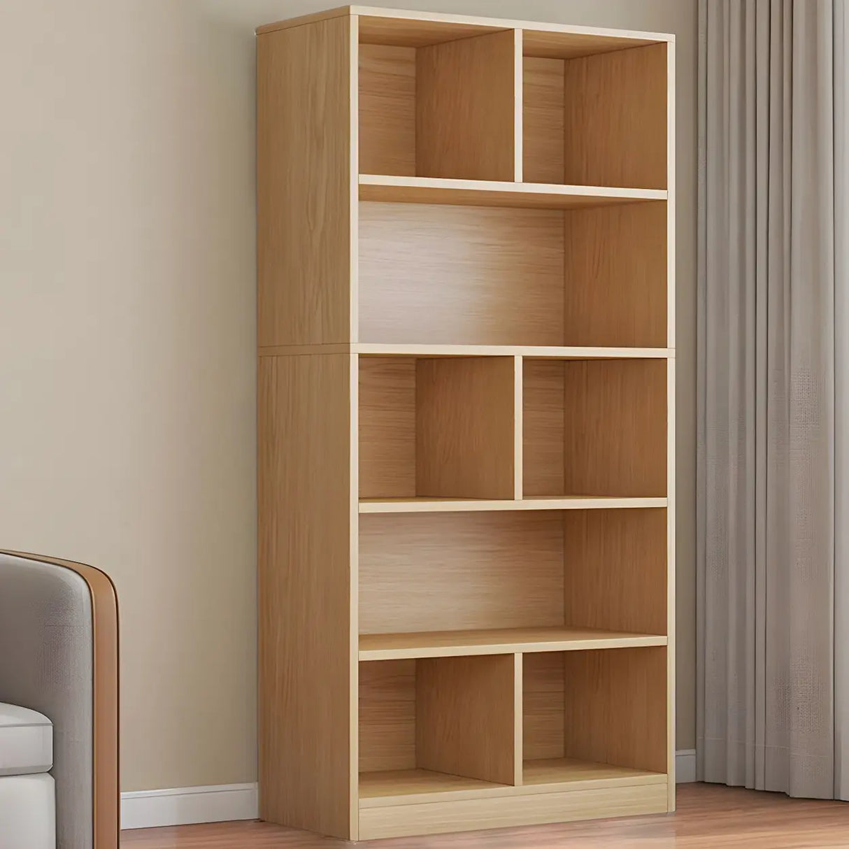 Contemporary Closed Back Wooden Standard Bookcases Image - 3