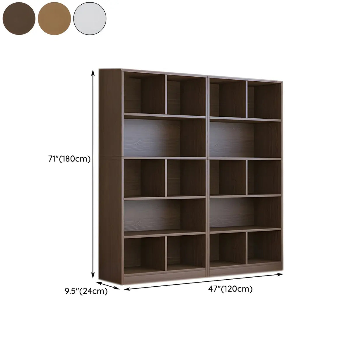 Contemporary Closed Back Wooden Standard Bookcases Image - 34