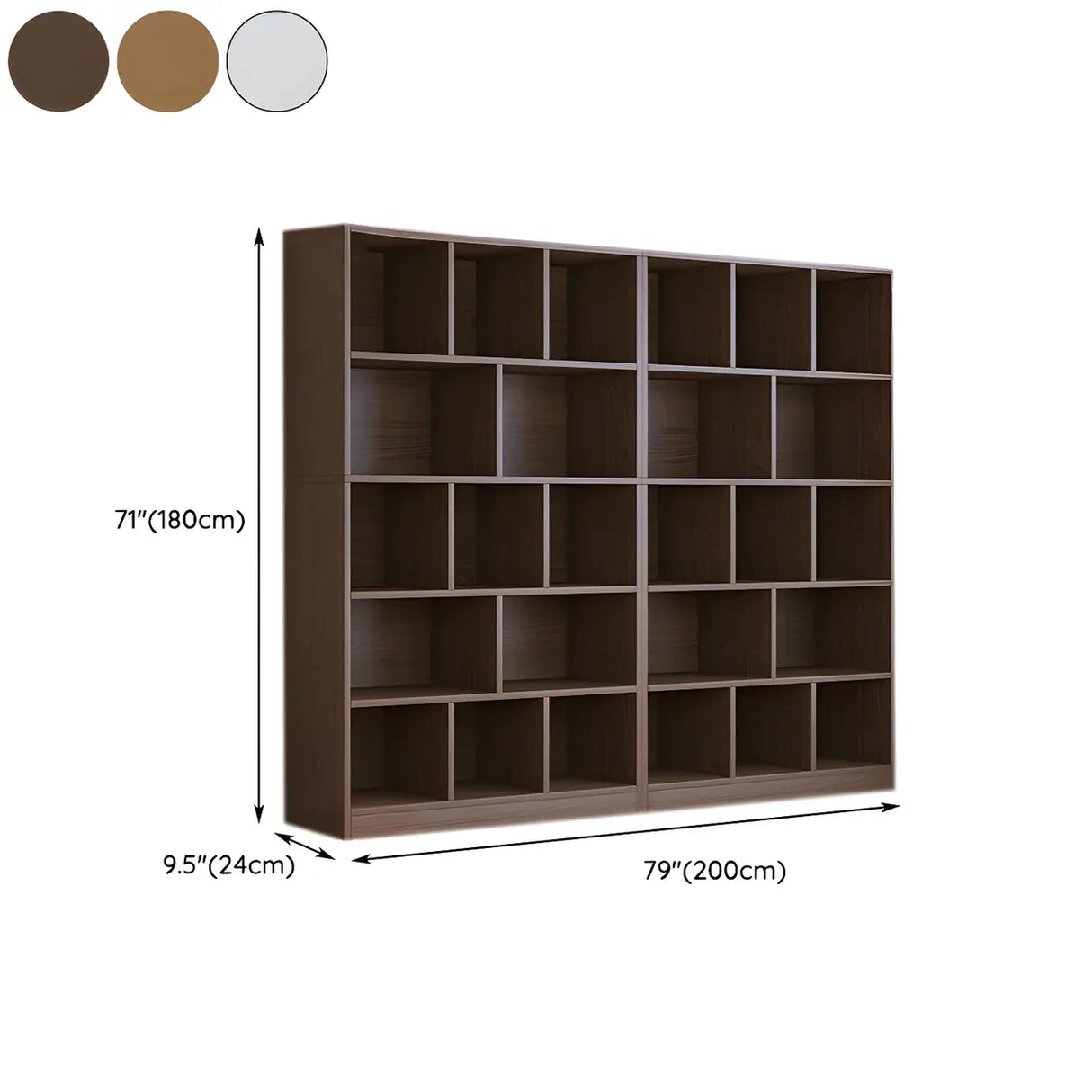 Contemporary Closed Back Wooden Standard Bookcases Image - 36