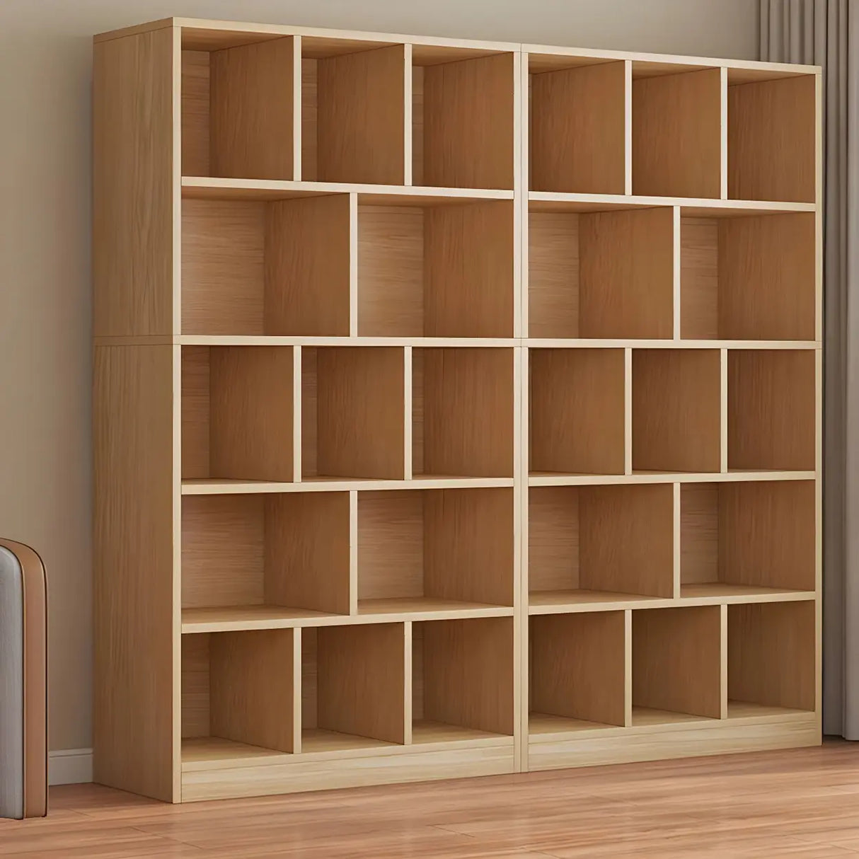 Contemporary Closed Back Wooden Standard Bookcases Image - 4
