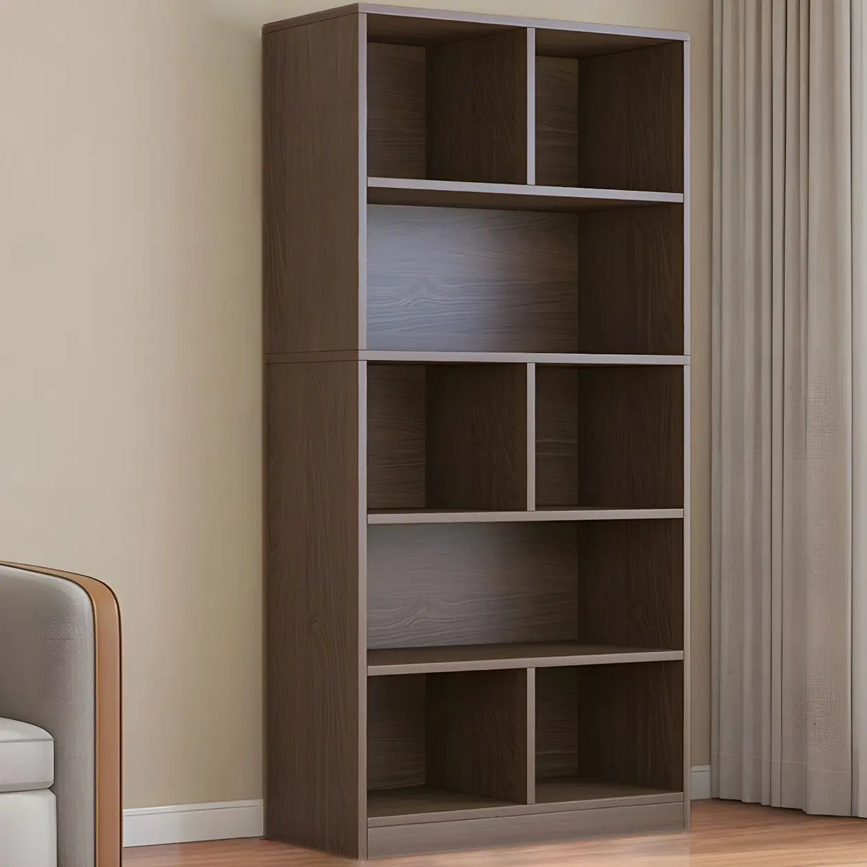 Contemporary Closed Back Wooden Standard Bookcases Image - 5