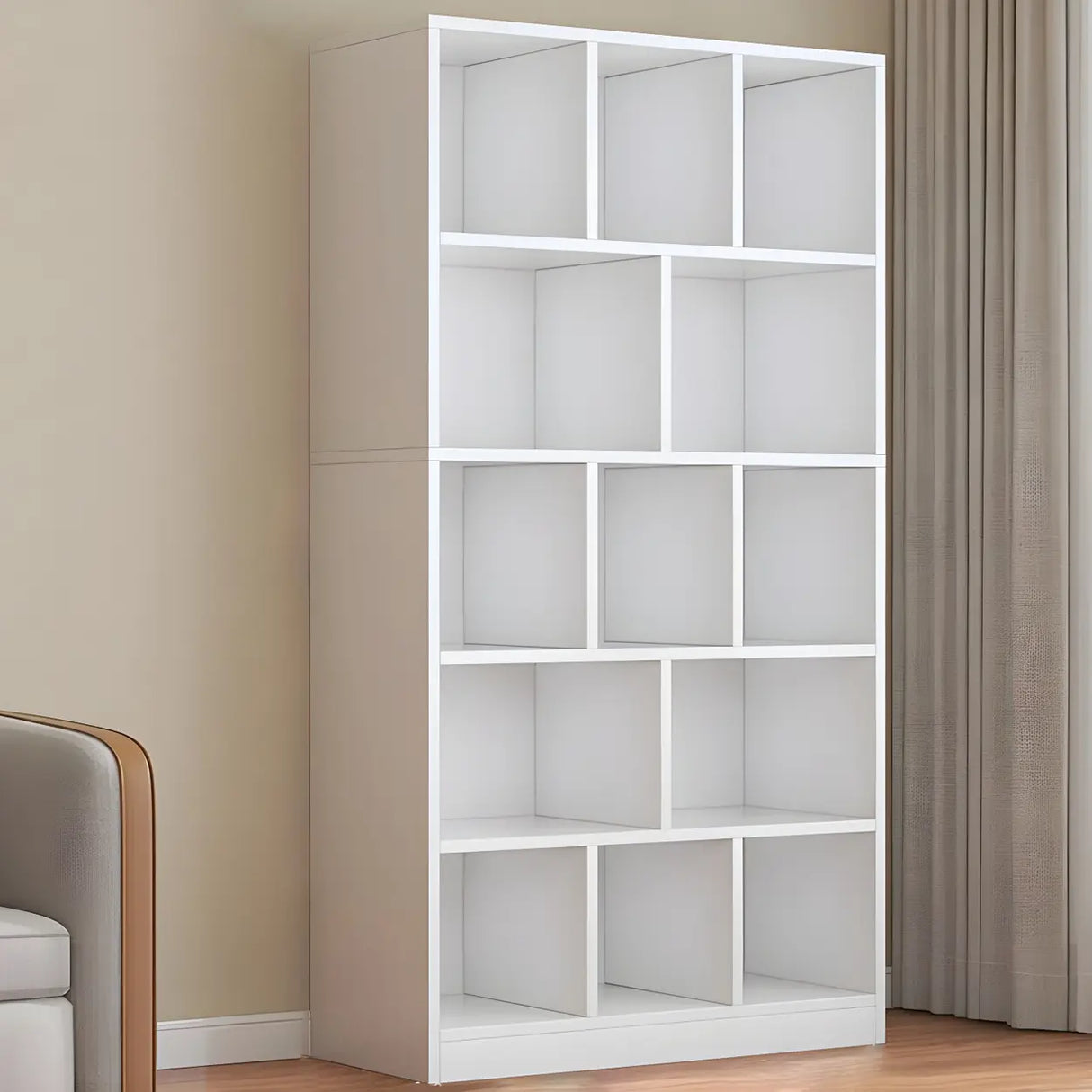 Contemporary Closed Back Wooden Standard Bookcases Image - 8
