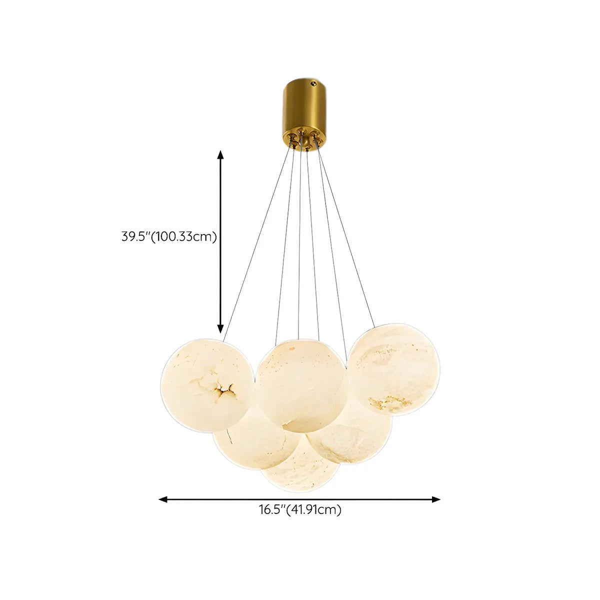 Contemporary Cluster Globe Alabaster White Chandelier