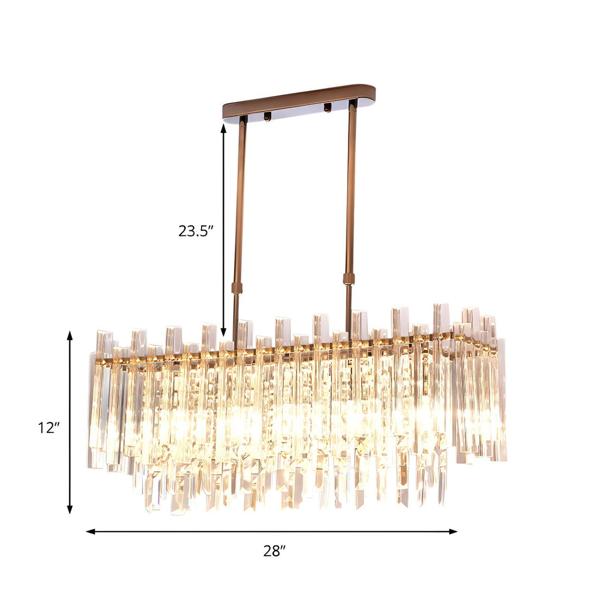 Contemporary Crystal Clear Prism Drum Pendant Chandelier