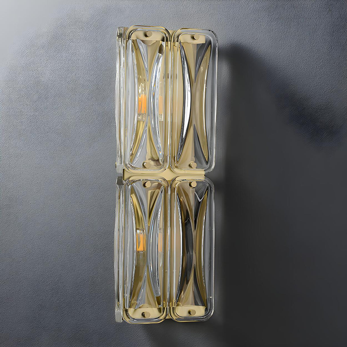 Contemporary Crystal Glass Gold Wall Sconce Image - 10