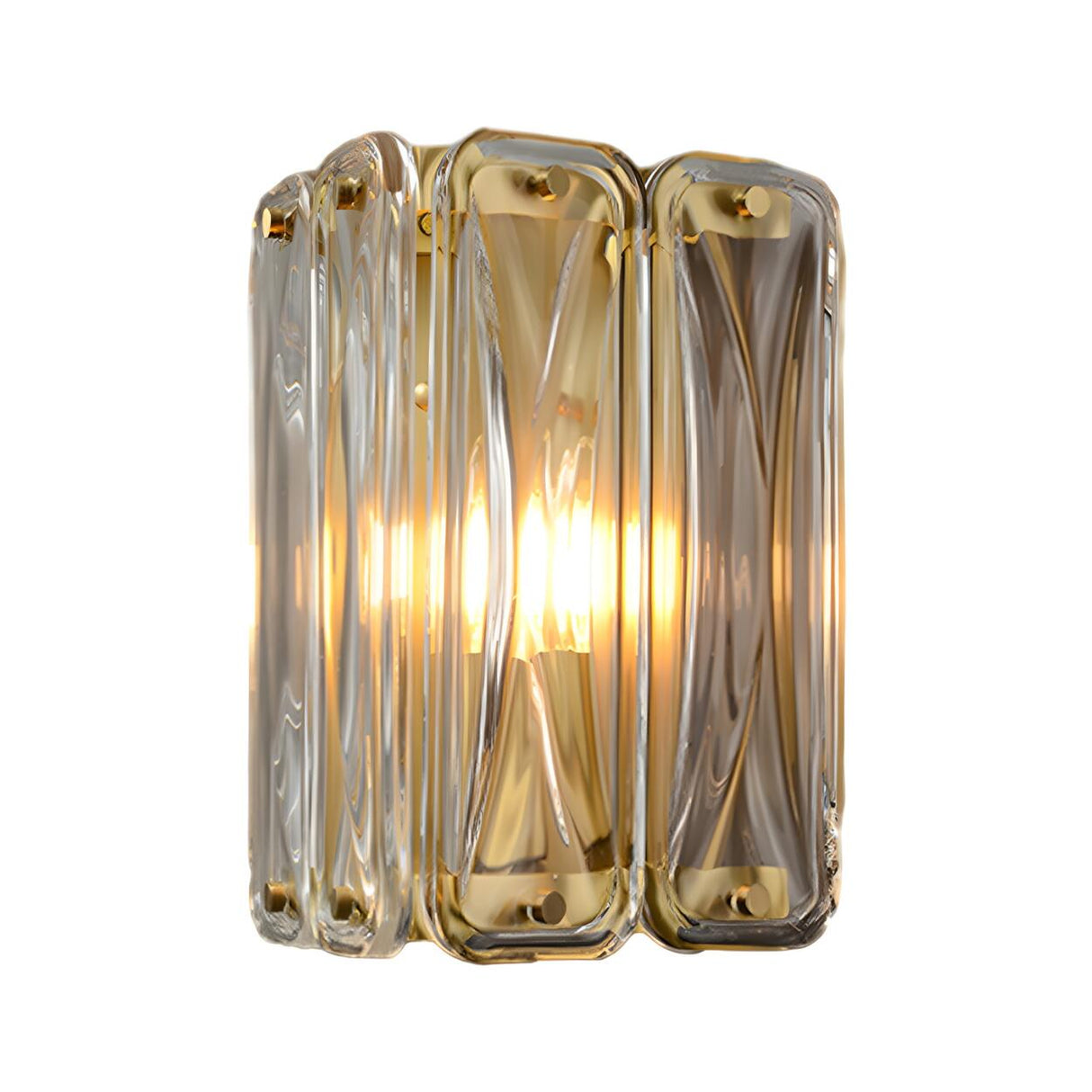 Contemporary Crystal Glass Gold Wall Sconce Image - 11