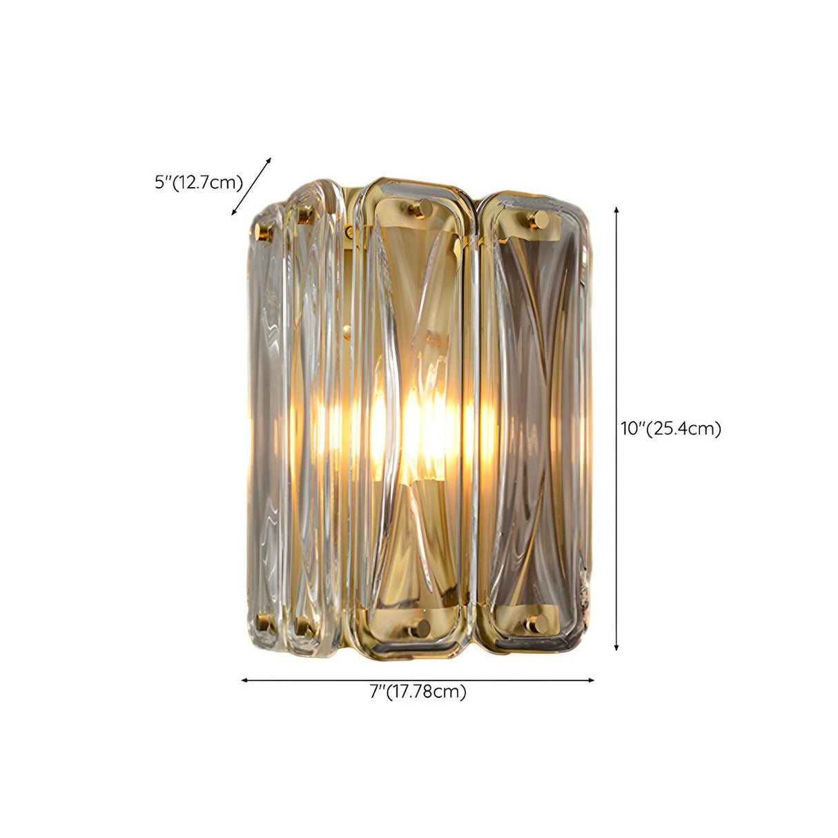 Contemporary Crystal Glass Gold Wall Sconce