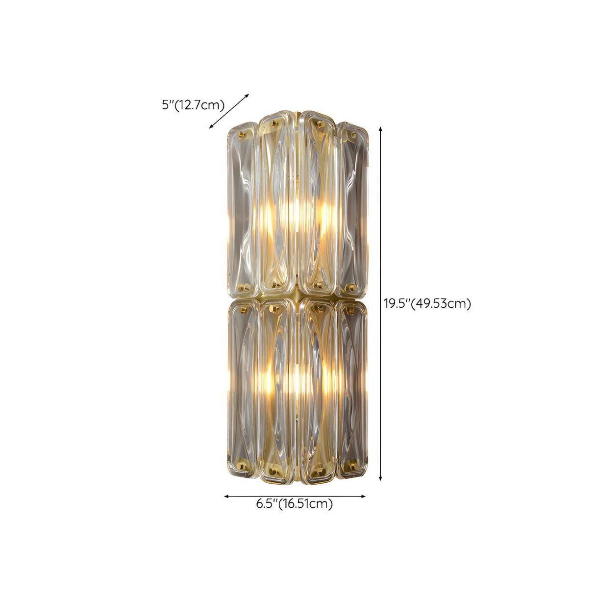 Contemporary Crystal Glass Gold Wall Sconce Image - 16