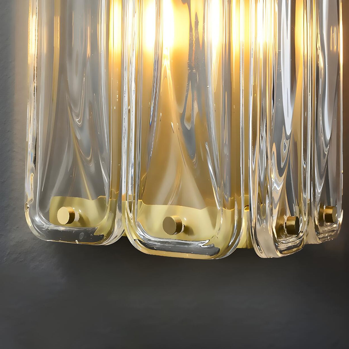 Contemporary Crystal Glass Gold Wall Sconce Image - 4