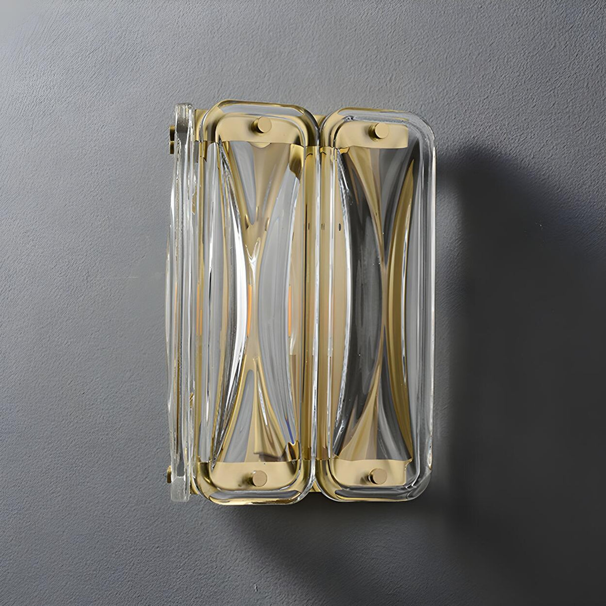 Contemporary Crystal Glass Gold Wall Sconce Image - 8