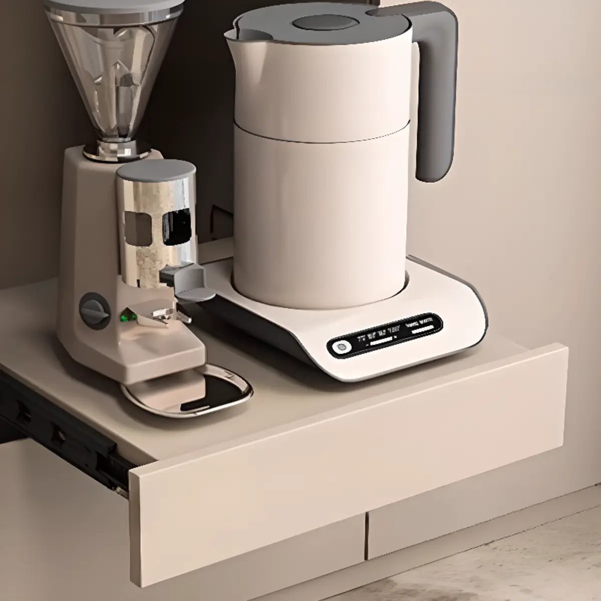 Contemporary Dove Grey Wood Large Open Storage Sideboard Image - 12