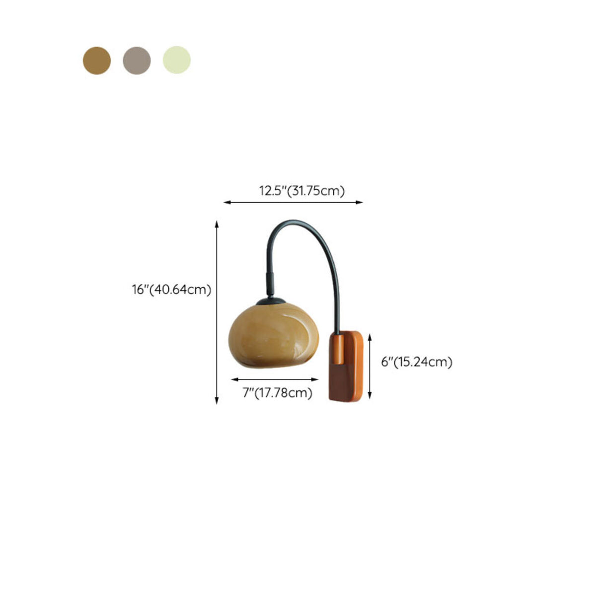 Contemporary Drum Amber Glass Wall Sconce