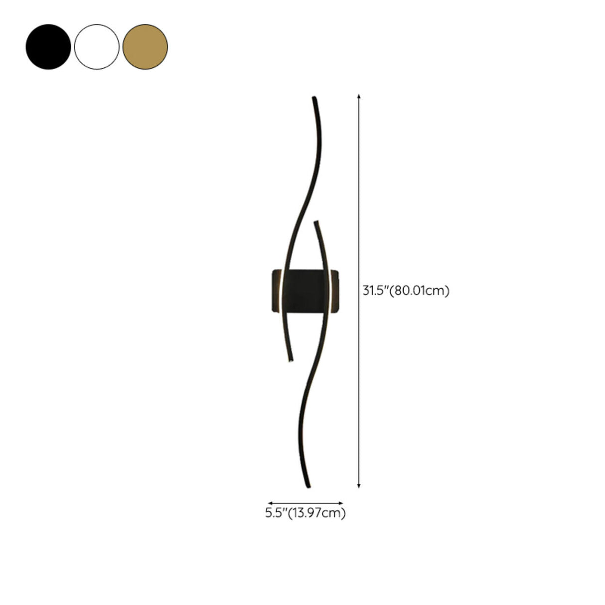 Contemporary Dual Light Bars Wave LED Wall Sconce