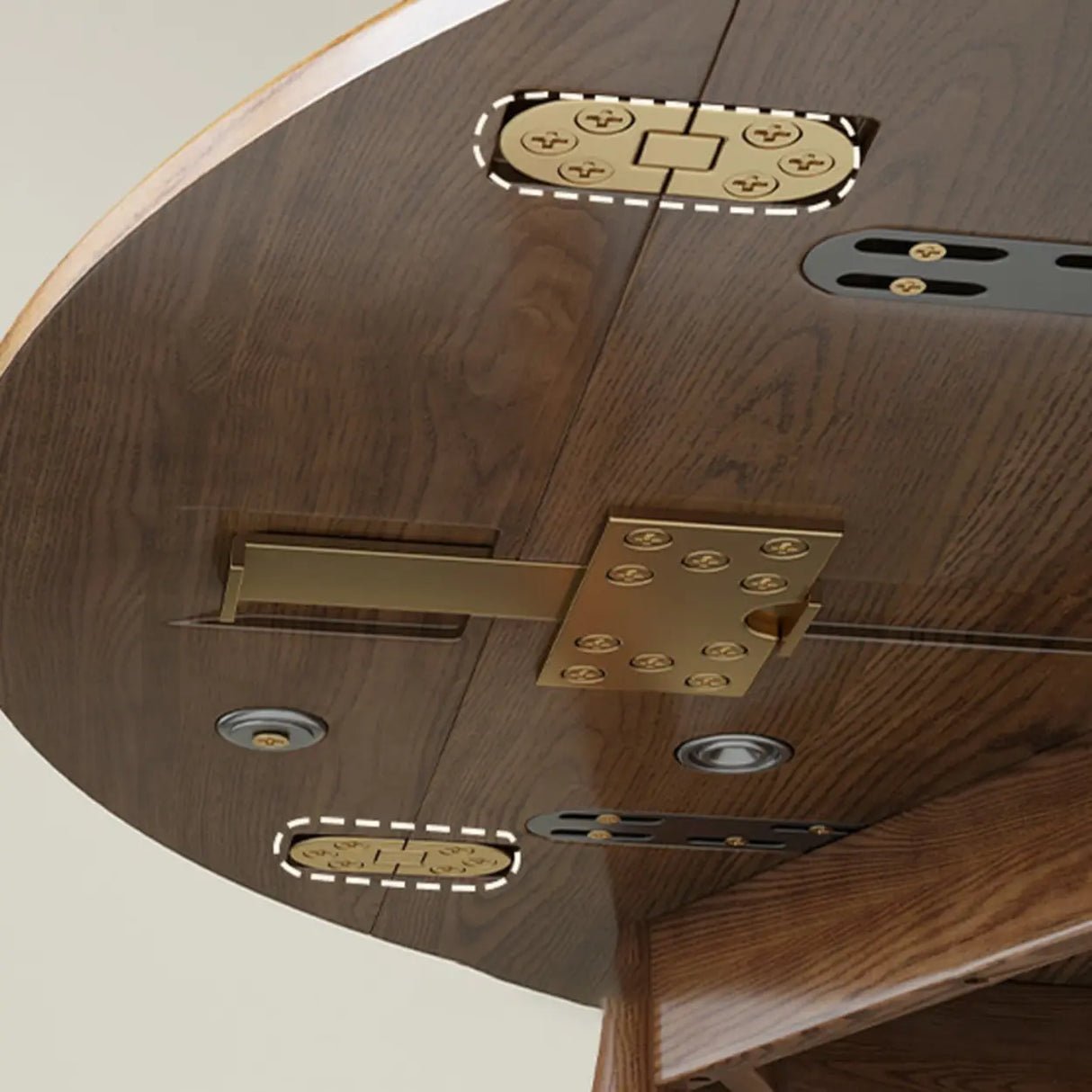 Contemporary Extendable Round Wood Dining Table Brown Image - 6