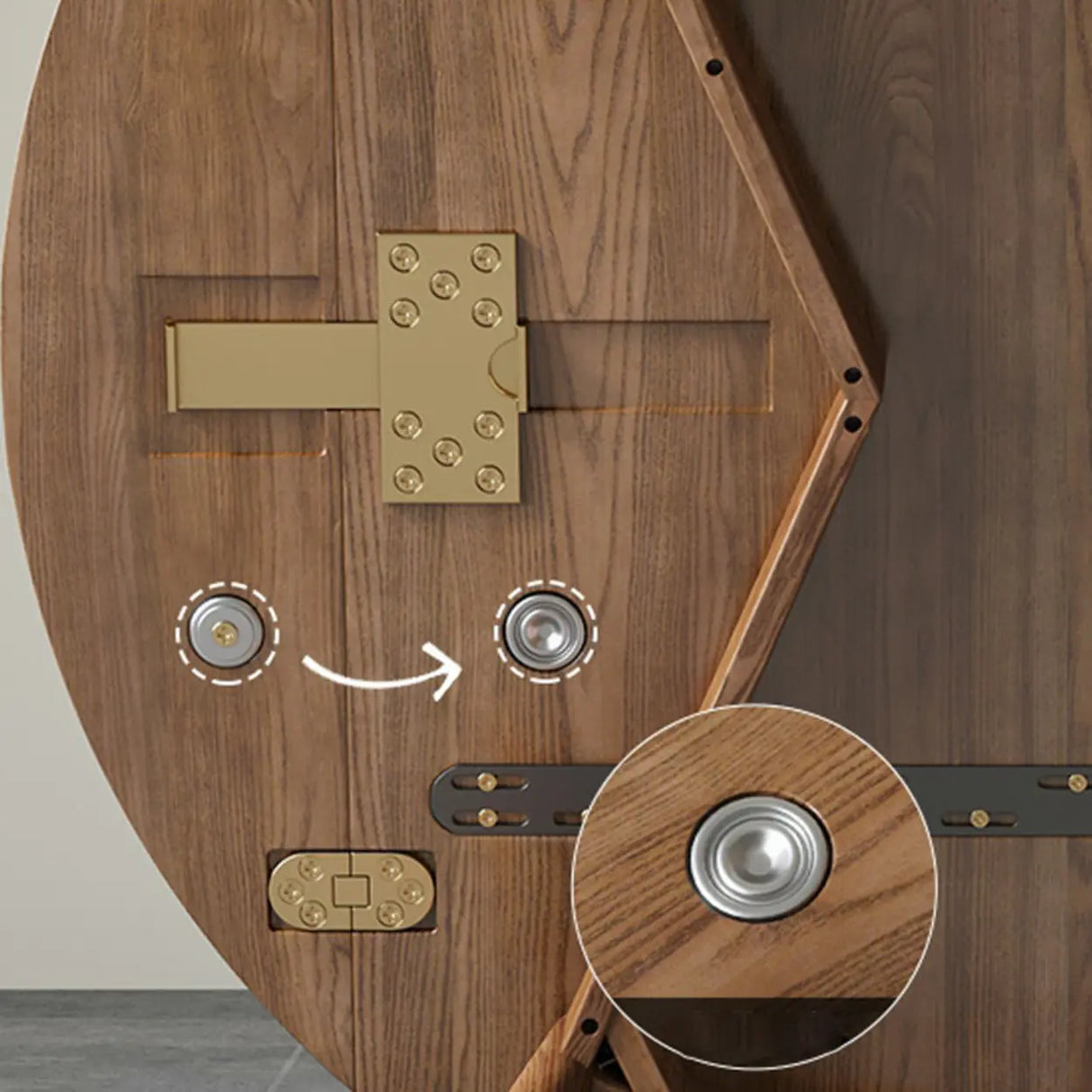 Contemporary Extendable Round Wood Dining Table Brown Image - 7