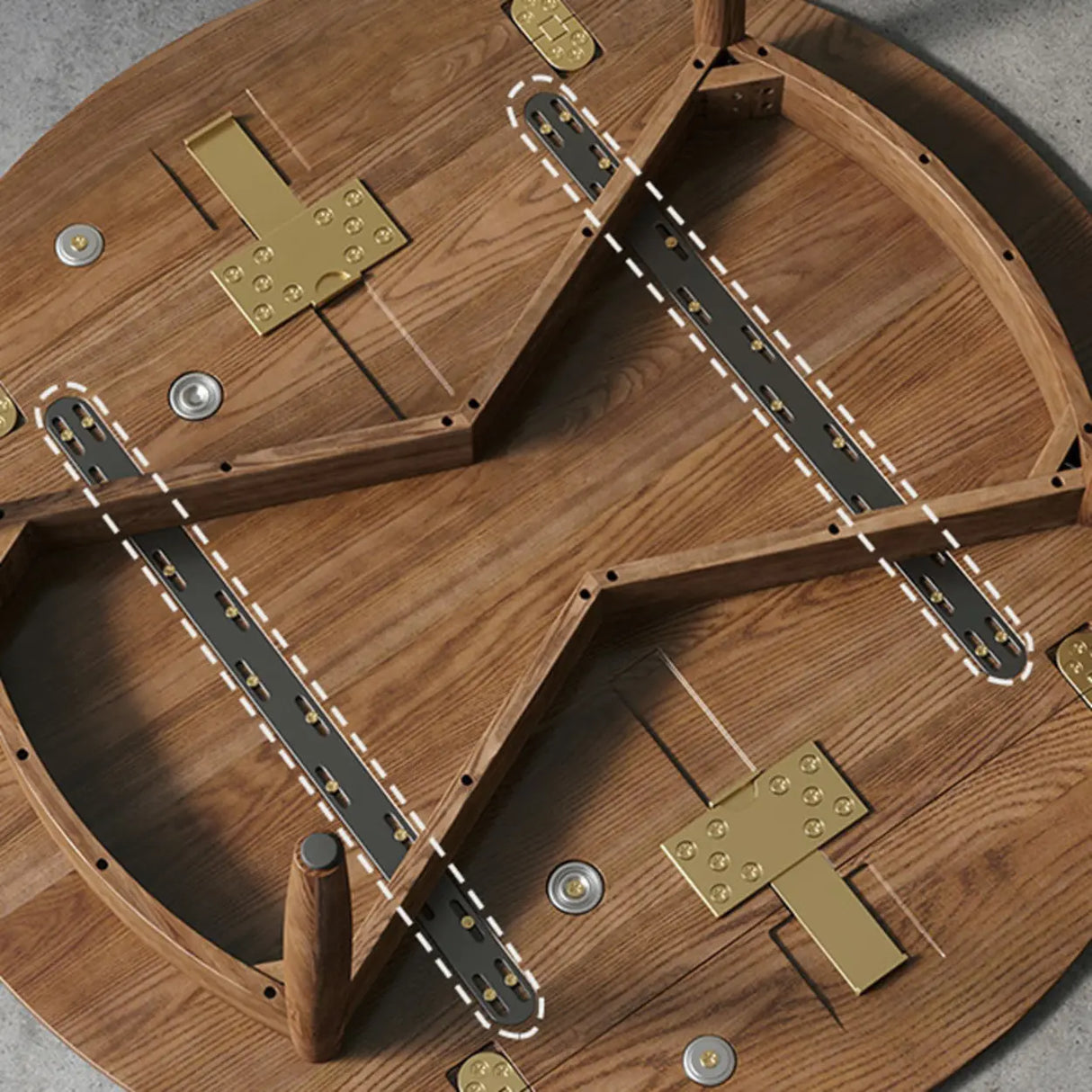 Contemporary Extendable Round Wood Dining Table Brown Image - 8