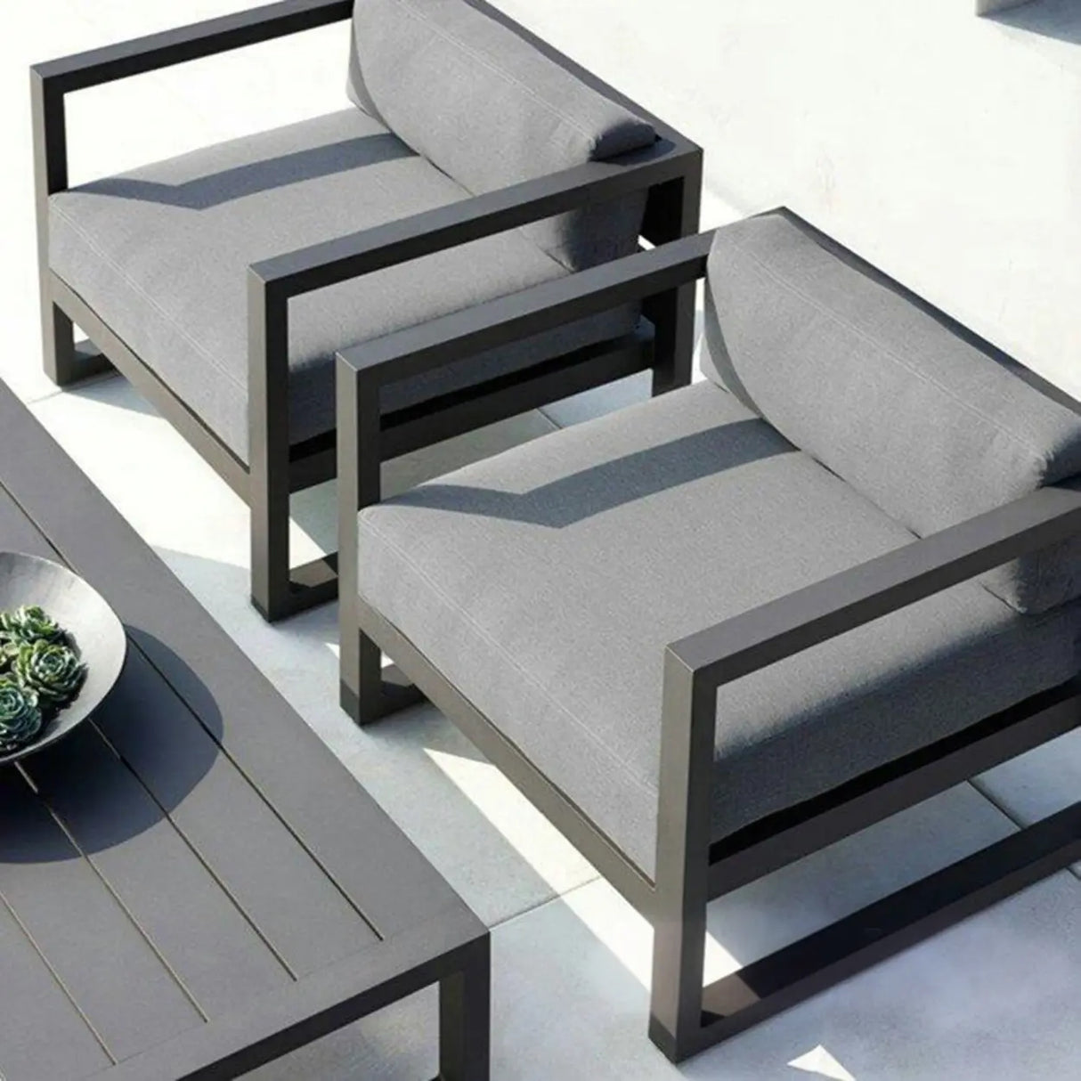 Contemporary Fade Resistant Metal Beige Outdoor Patio Set Image - 6