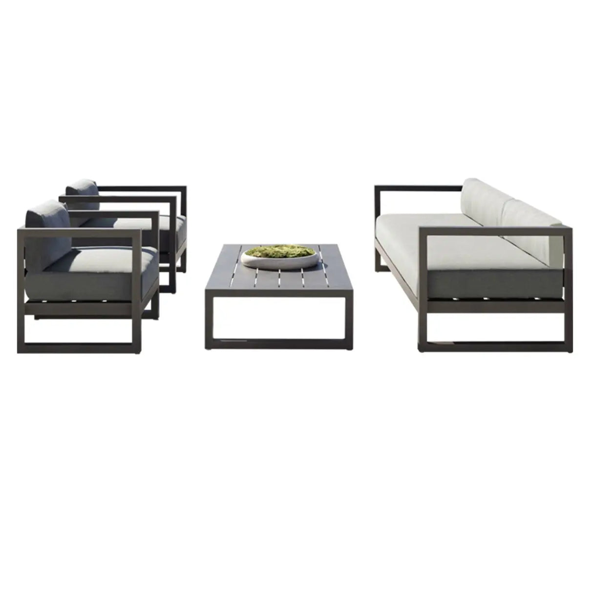 Contemporary Fade Resistant Metal Beige Outdoor Patio Set Image - 7