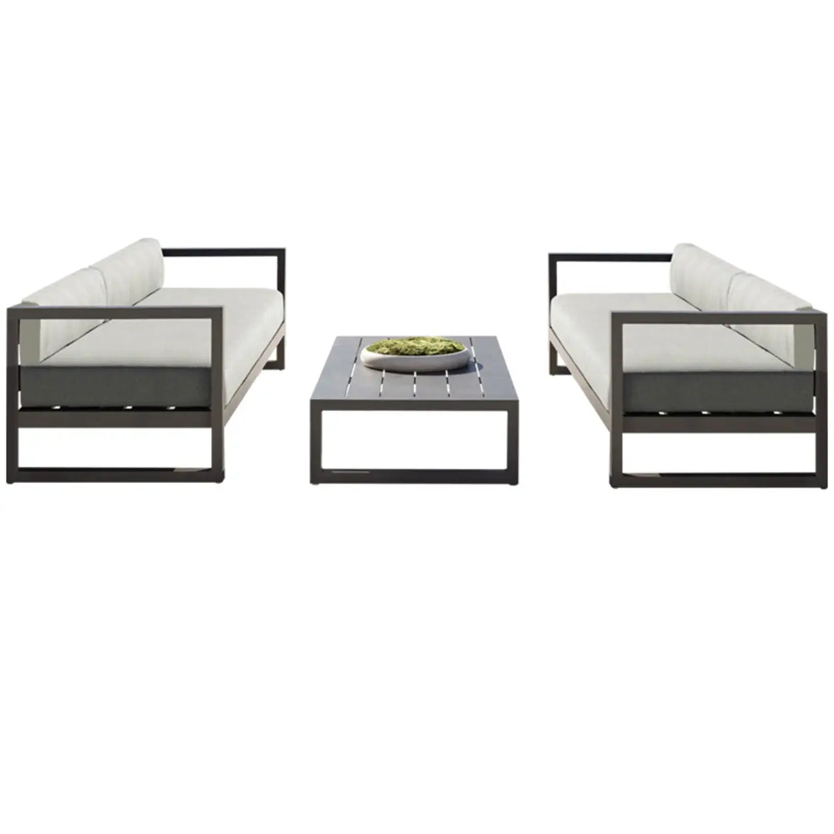 Contemporary Fade Resistant Metal Beige Outdoor Patio Set Image - 9