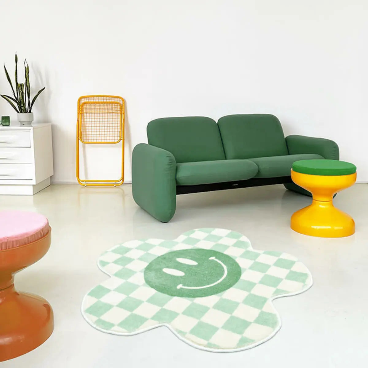 Contemporary Floral Polyester Apricot Area Rug Image - 6