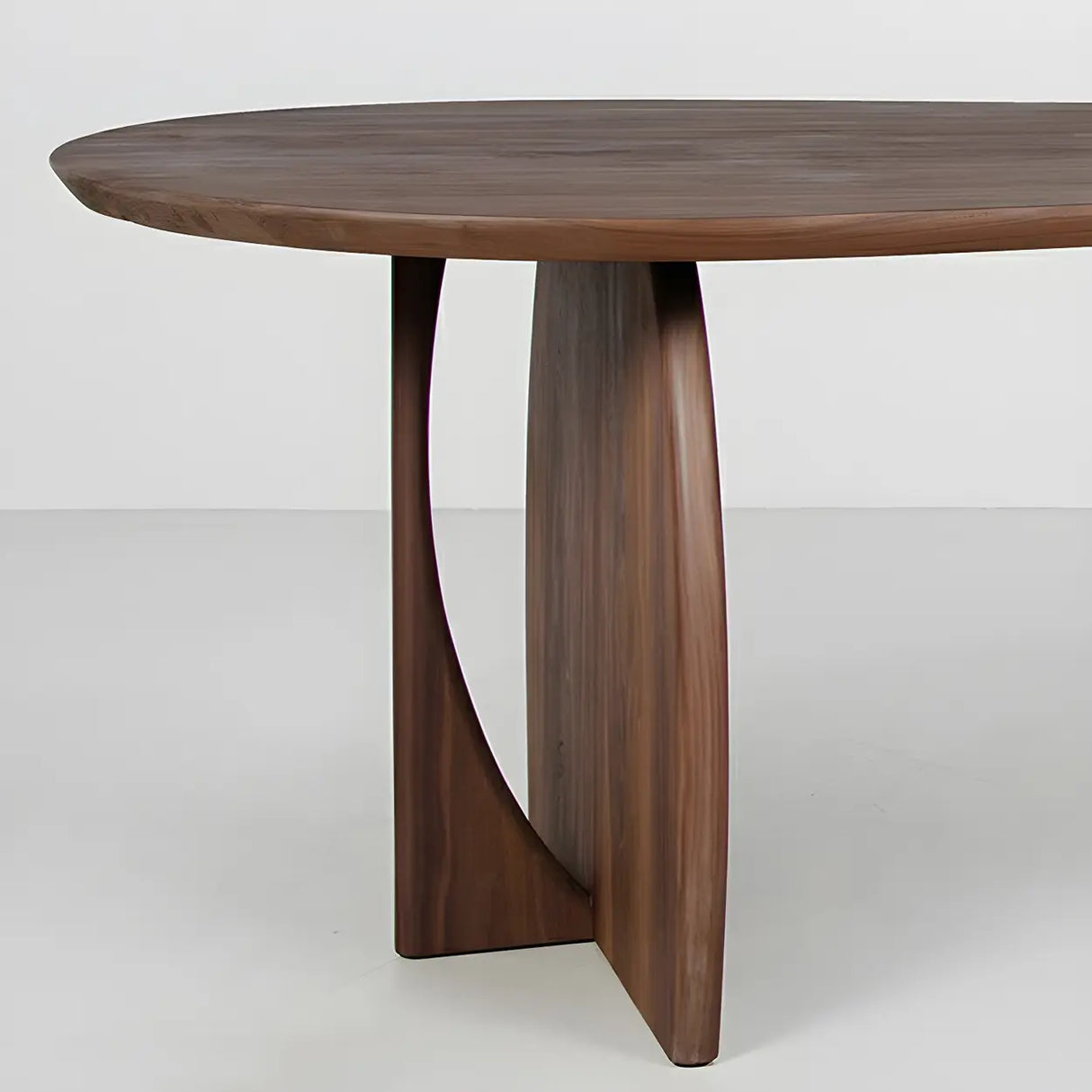Contemporary Free Form Brown Pine Wood Dining Table Image - 7