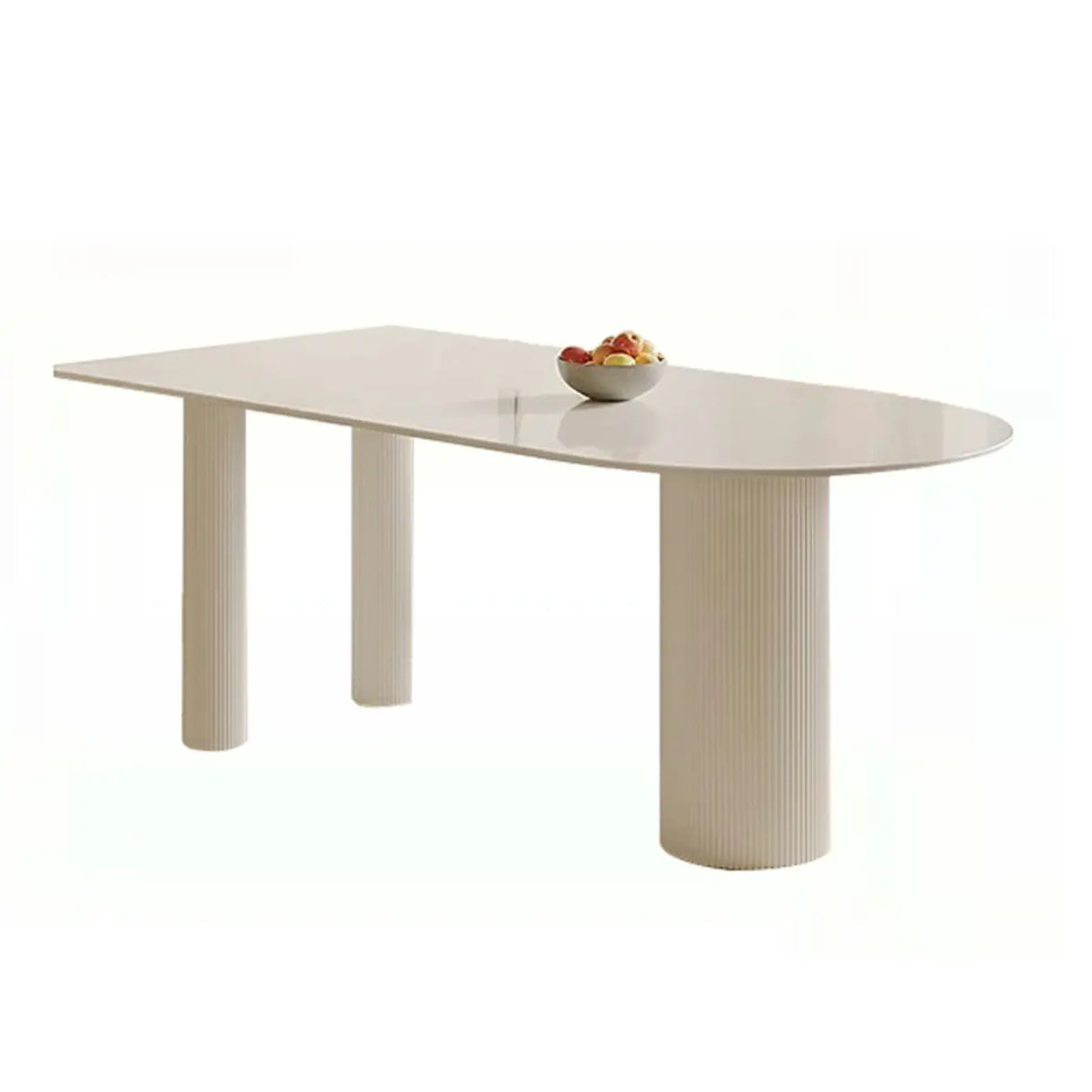 Contemporary Free Form Stone White Dining Table Image - 2