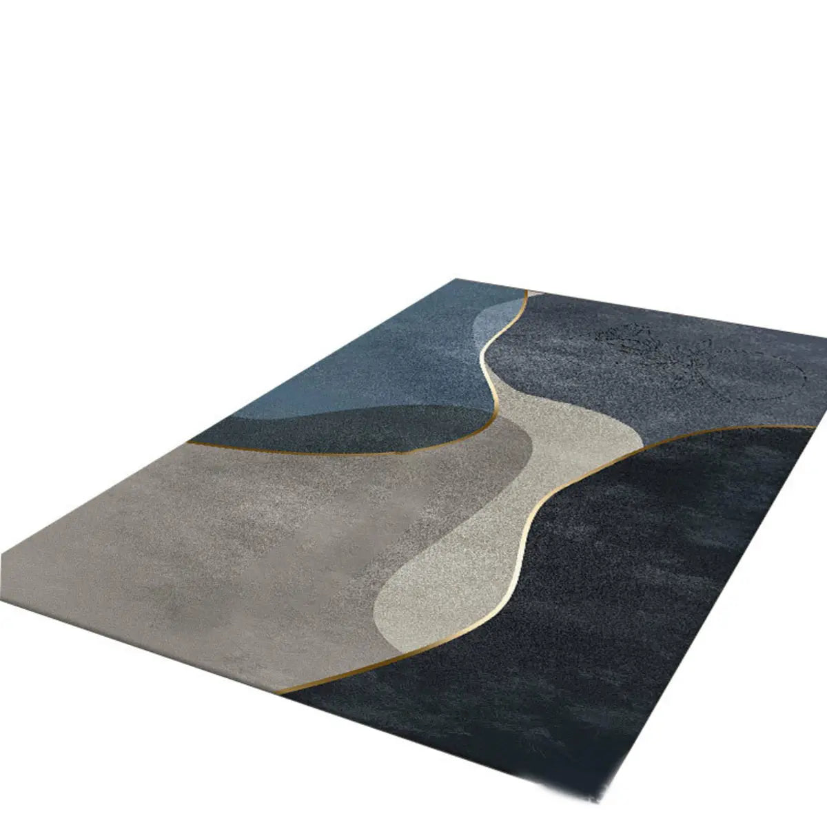 Contemporary Geometric Polyester Gray Area Rug Image - 10