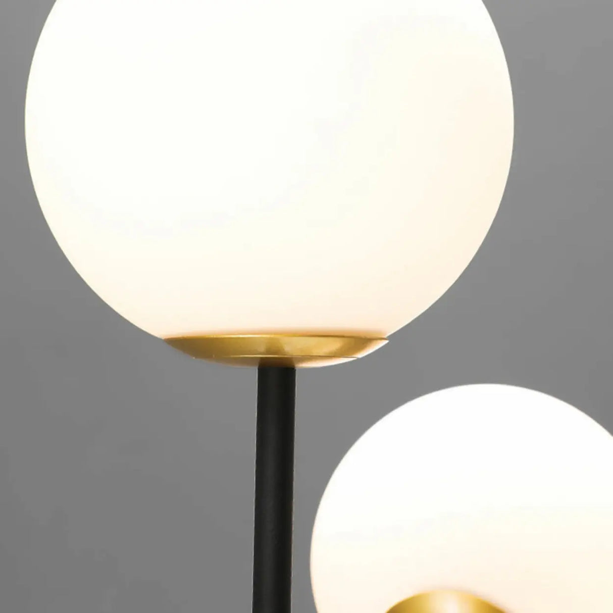 Contemporary Globe Glass Living Room Black Gold Chandelier Image - 12