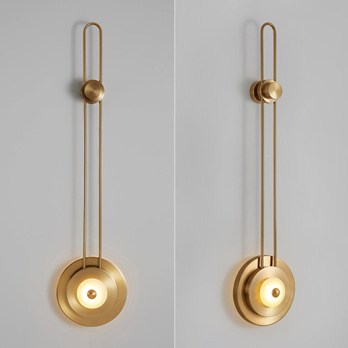 Contemporary Gold Circular LED Wall Sconce Light Image - 8